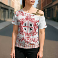 Personalized Italy Sardinia Cross Shoulder Shirt Baroque Motif