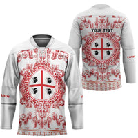 Personalized Italy Sardinia Hockey Jersey Baroque Motif