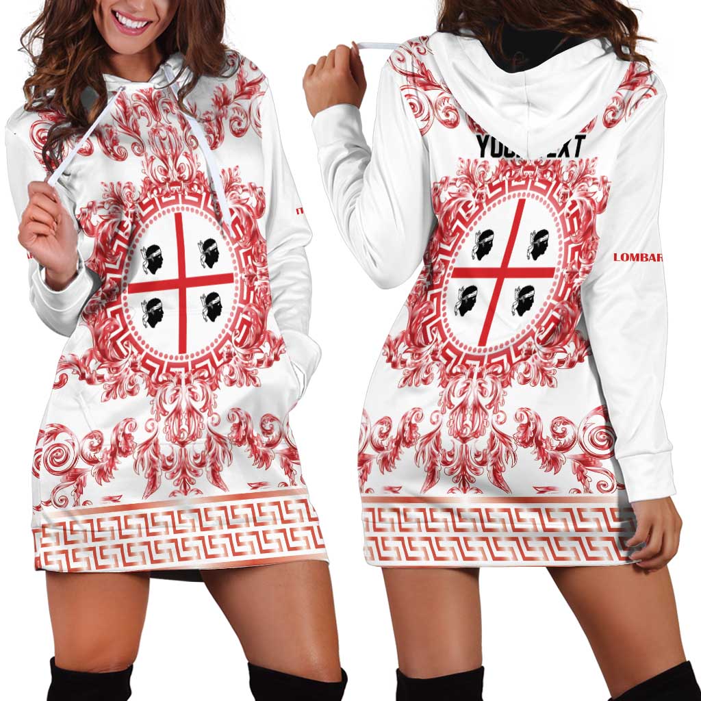 Personalized Italy Sardinia Hoodie Dress Baroque Motif