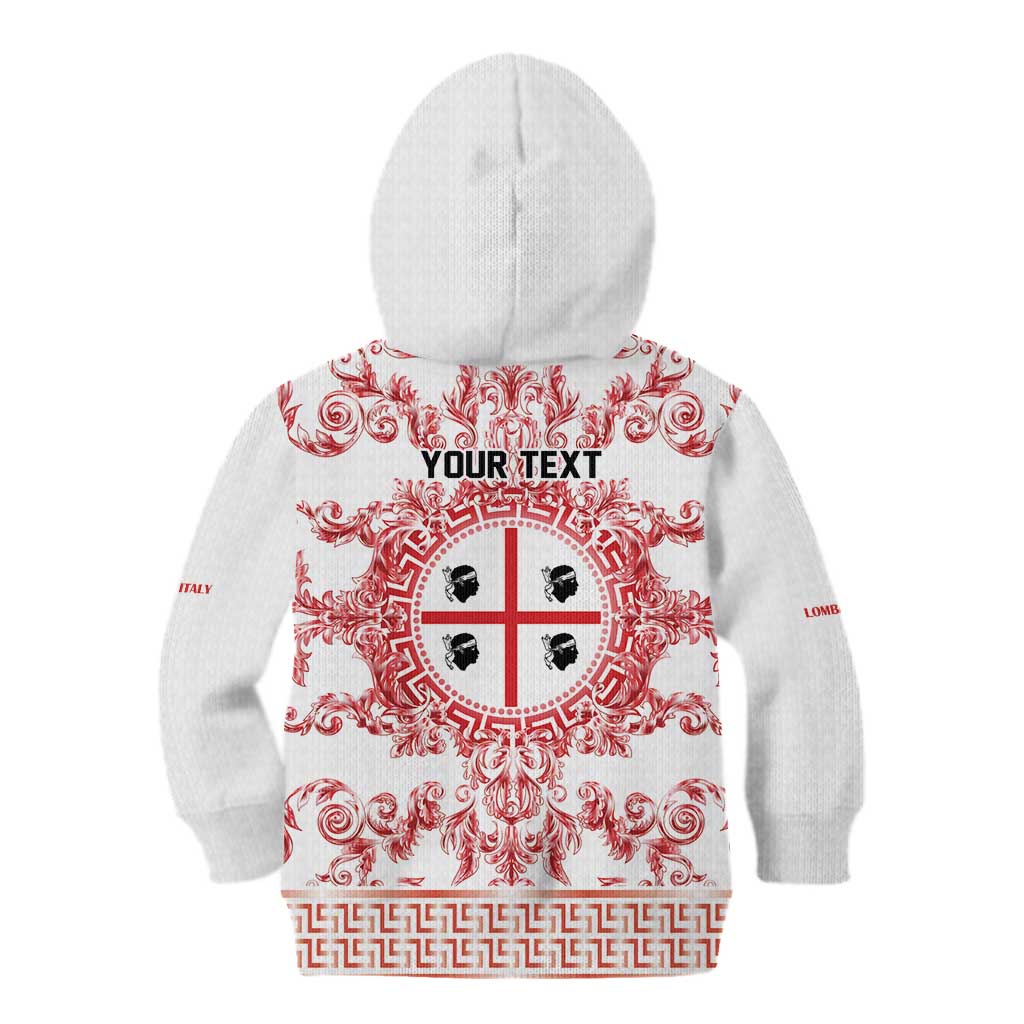 Personalized Italy Sardinia Kid Hoodie Baroque Motif
