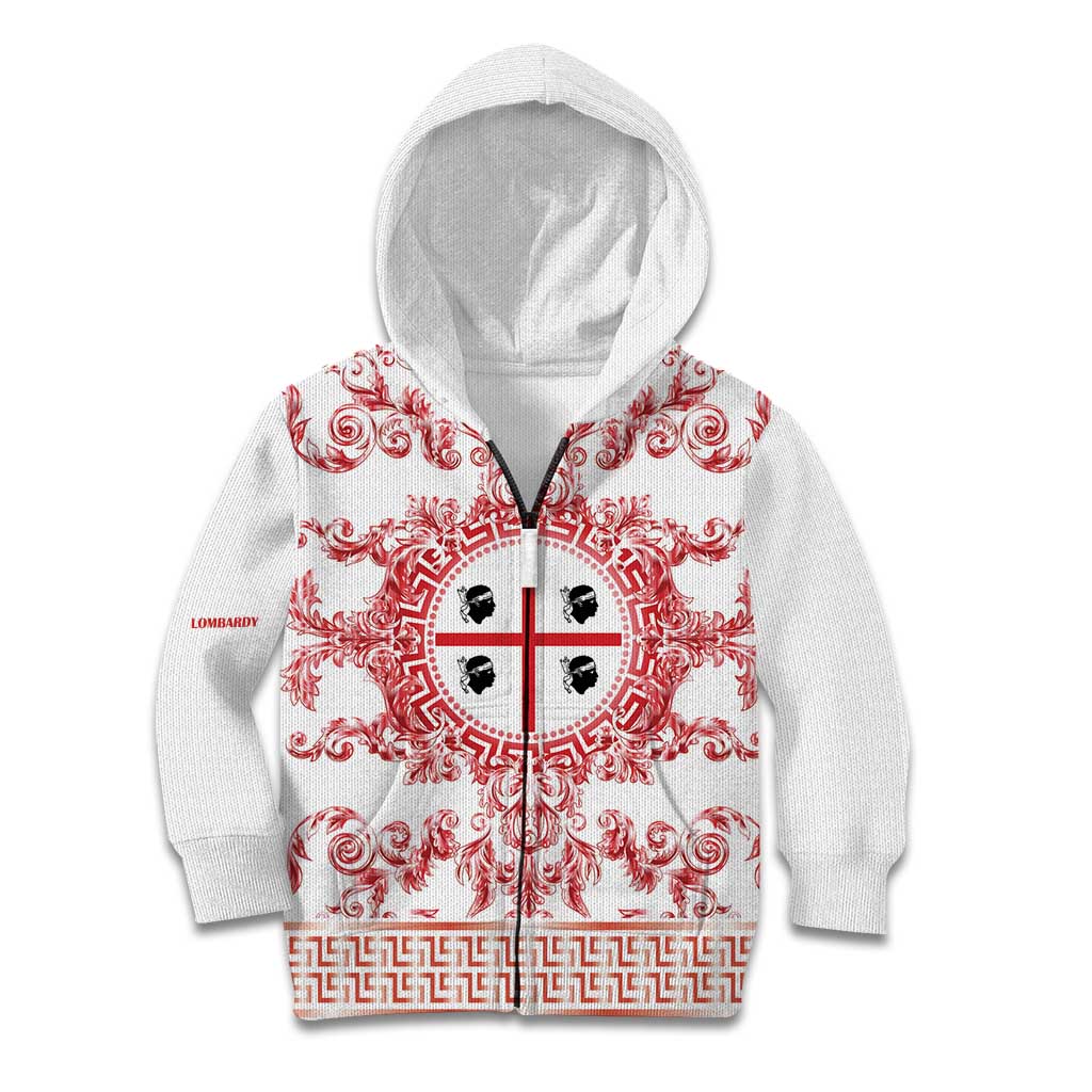 Personalized Italy Sardinia Kid Hoodie Baroque Motif