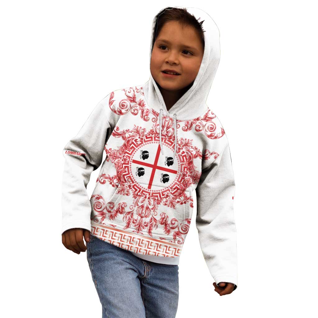 Personalized Italy Sardinia Kid Hoodie Baroque Motif