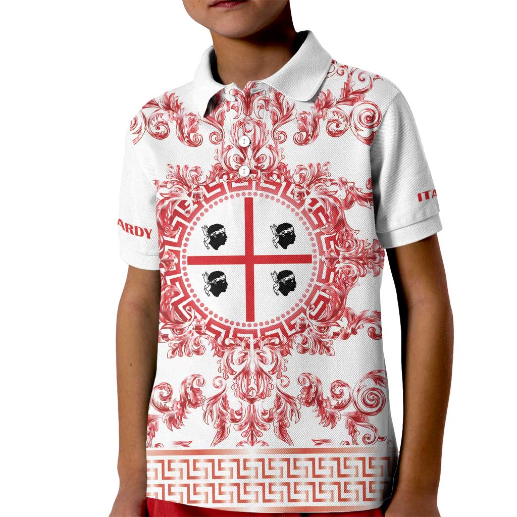 Personalized Italy Sardinia Kid Polo Shirt Baroque Motif