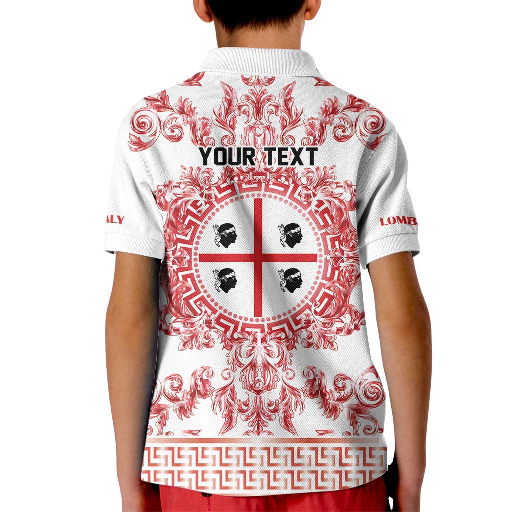 Personalized Italy Sardinia Kid Polo Shirt Baroque Motif