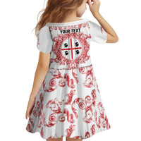 Personalized Italy Sardinia Kid Short Sleeve Dress Baroque Motif
