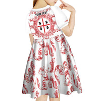 Personalized Italy Sardinia Kid Short Sleeve Dress Baroque Motif