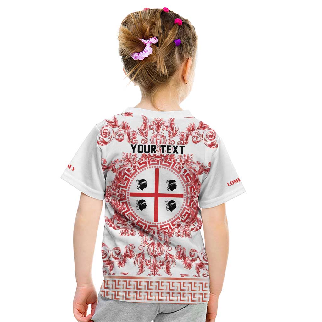 Personalized Italy Sardinia Kid T Shirt Baroque Motif