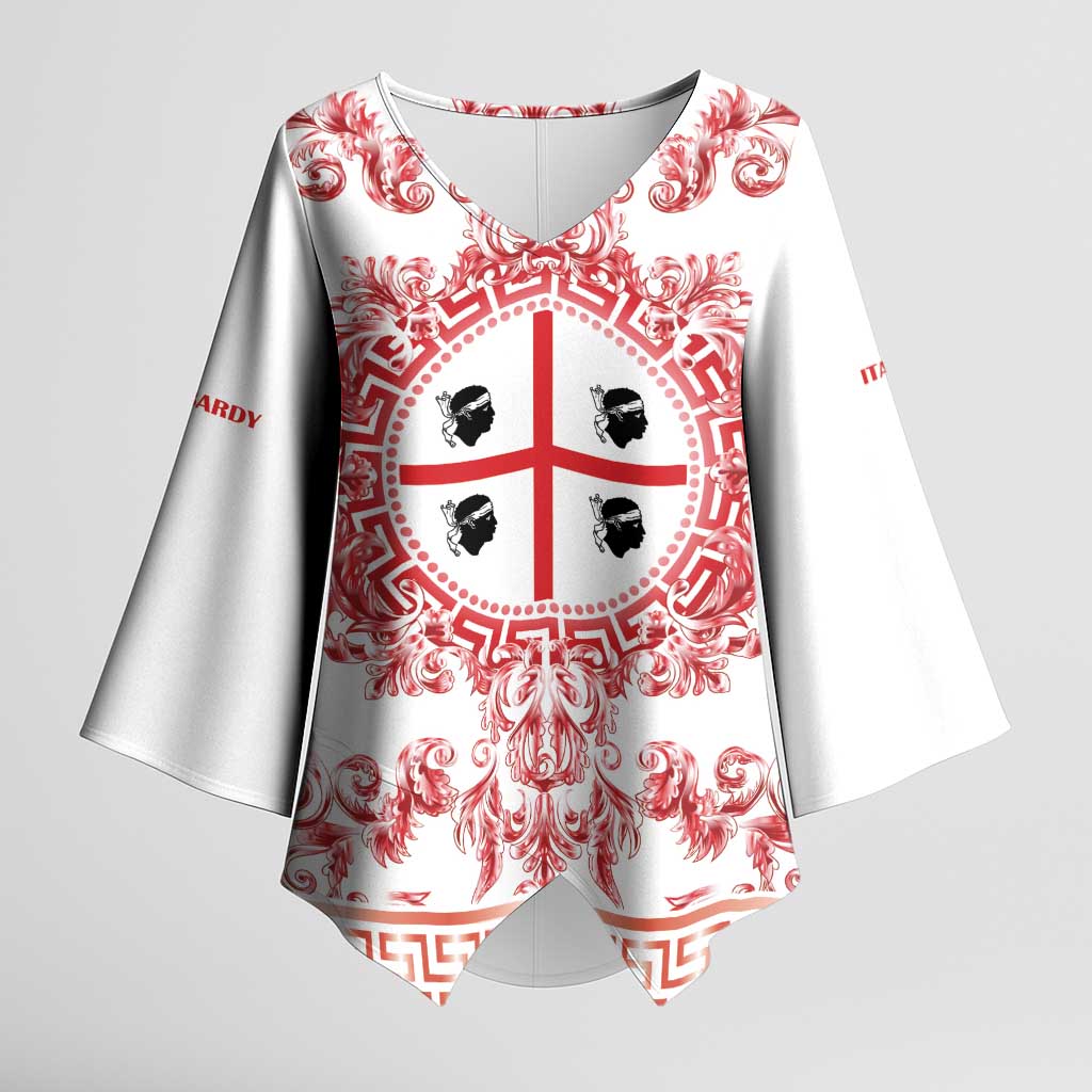 Personalized Italy Sardinia Kimono Sleeve Blouse Baroque Motif