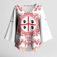 Personalized Italy Sardinia Kimono Sleeve Blouse Baroque Motif