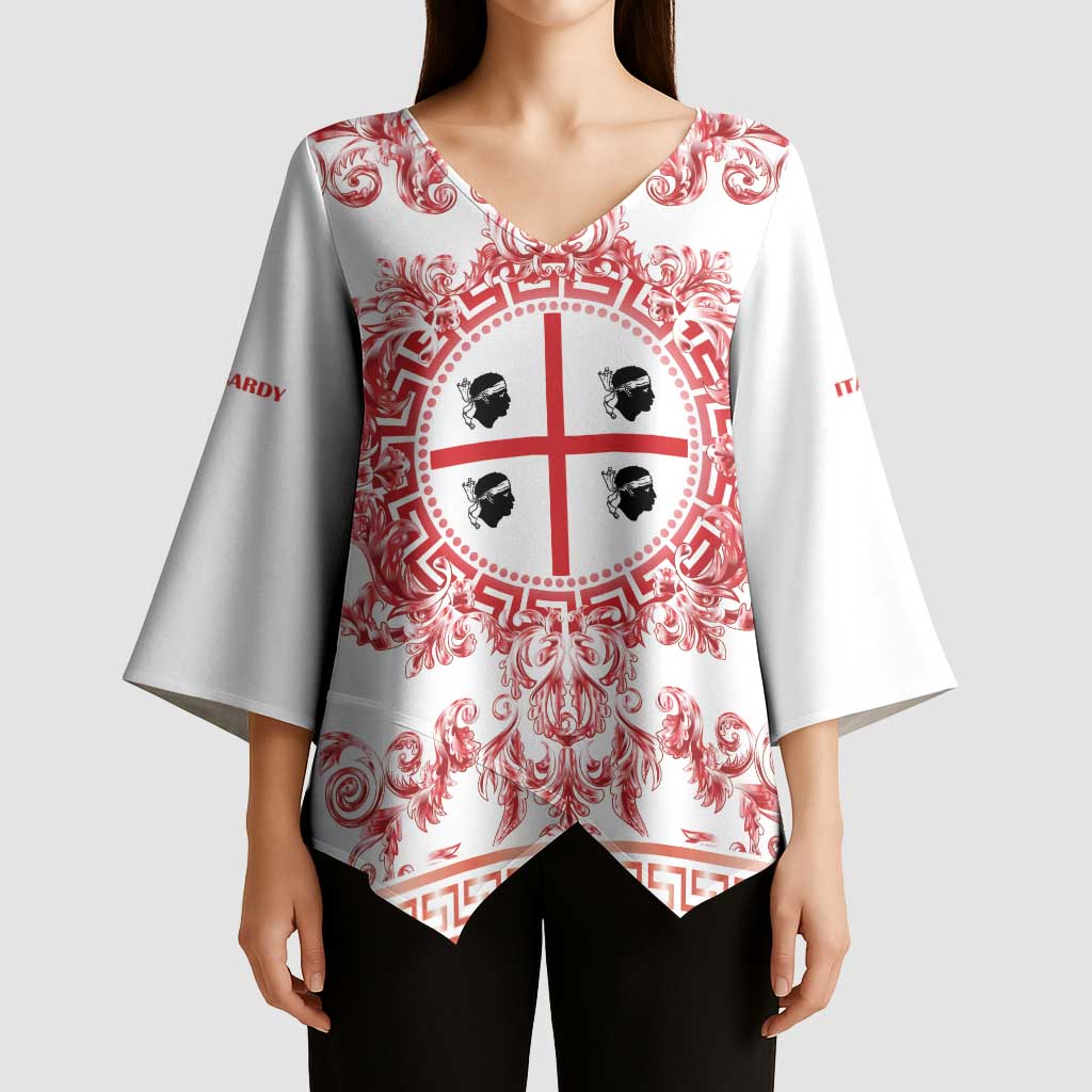 Personalized Italy Sardinia Kimono Sleeve Blouse Baroque Motif