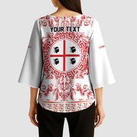Personalized Italy Sardinia Kimono Sleeve Blouse Baroque Motif