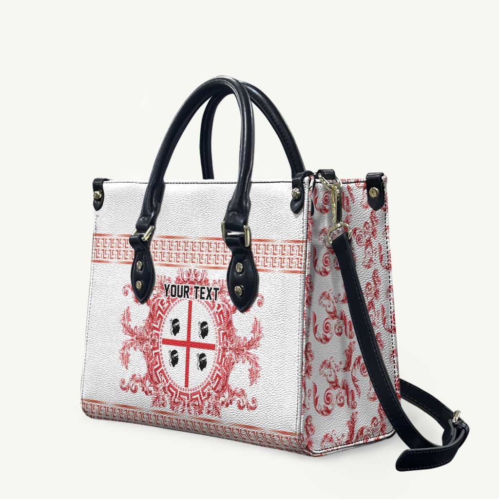 Personalized Italy Sardinia Leather Bag Baroque Motif