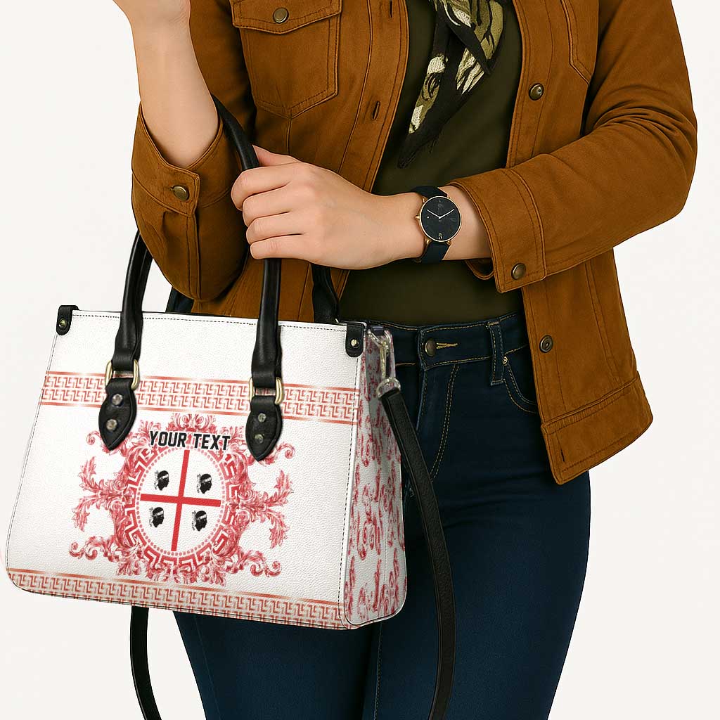 Personalized Italy Sardinia Leather Bag Baroque Motif