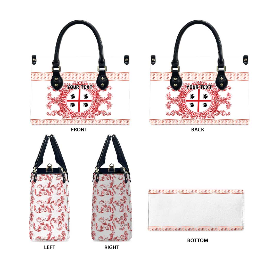 Personalized Italy Sardinia Leather Bag Baroque Motif