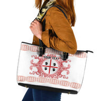 Personalized Italy Sardinia Leather Tote Bag Baroque Motif