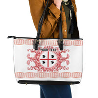 Personalized Italy Sardinia Leather Tote Bag Baroque Motif