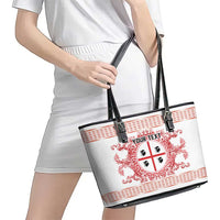 Personalized Italy Sardinia Leather Tote Bag Baroque Motif