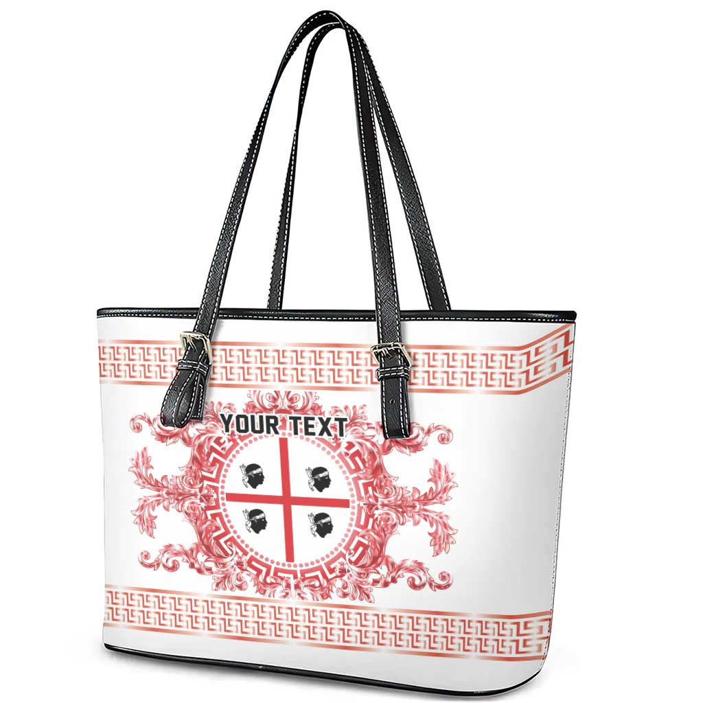 Personalized Italy Sardinia Leather Tote Bag Baroque Motif