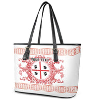 Personalized Italy Sardinia Leather Tote Bag Baroque Motif