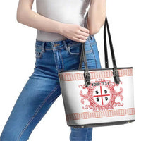 Personalized Italy Sardinia Leather Tote Bag Baroque Motif