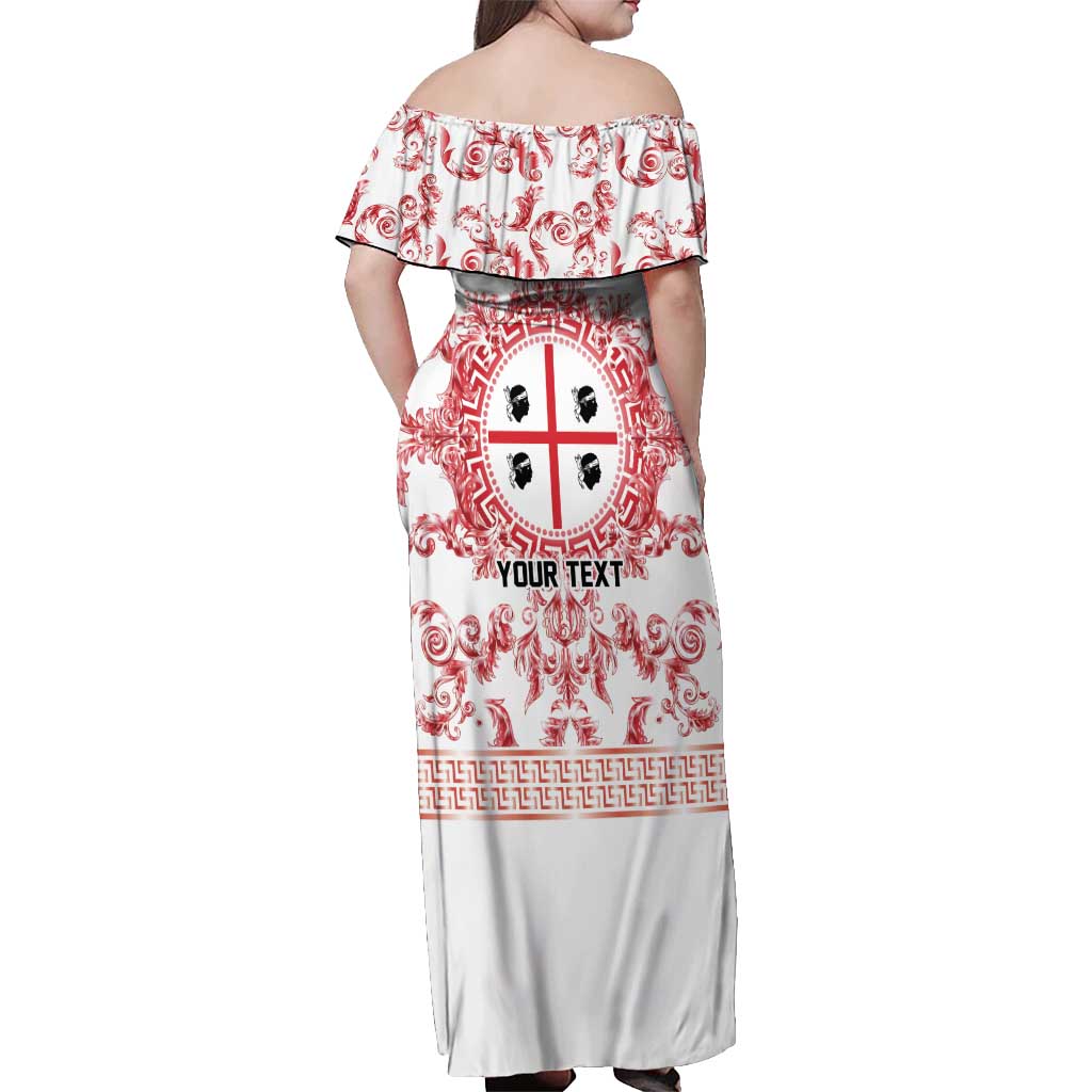Personalized Italy Sardinia Off Shoulder Maxi Dress Baroque Motif