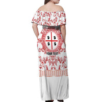 Personalized Italy Sardinia Off Shoulder Maxi Dress Baroque Motif