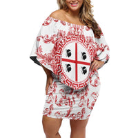 Personalized Italy Sardinia Off Shoulder Short Dress Baroque Motif