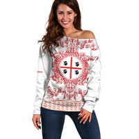 Personalized Italy Sardinia Off Shoulder Sweater Baroque Motif