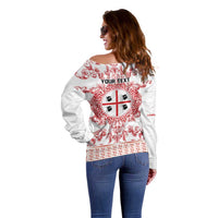 Personalized Italy Sardinia Off Shoulder Sweater Baroque Motif