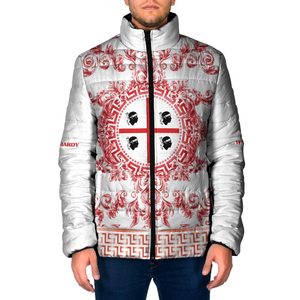 Personalized Italy Sardinia Padded Jacket Baroque Motif