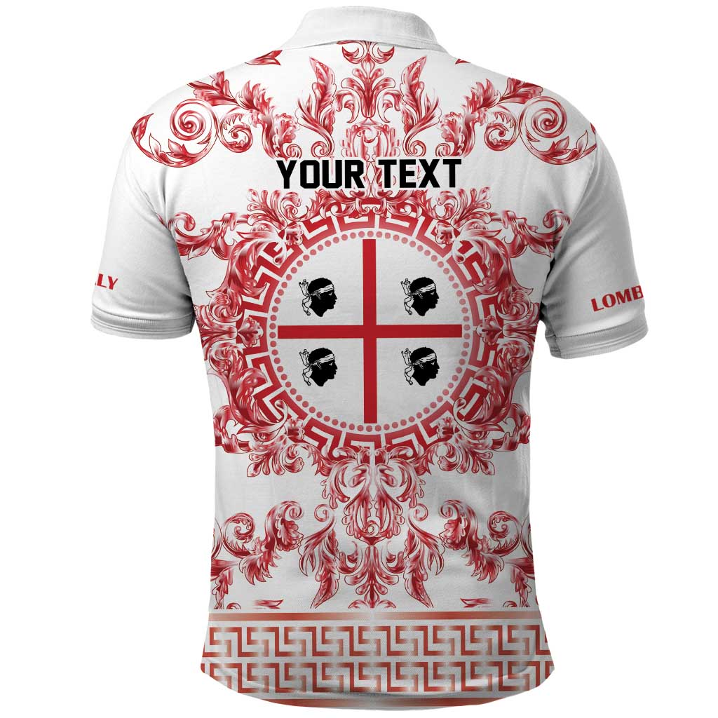 Personalized Italy Sardinia Polo Shirt Baroque Motif