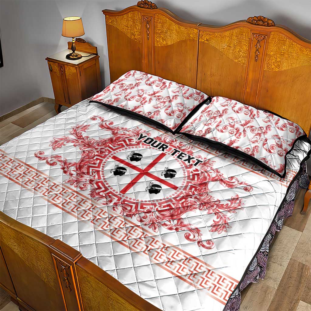 Personalized Italy Sardinia Quilt Bed Set Baroque Motif