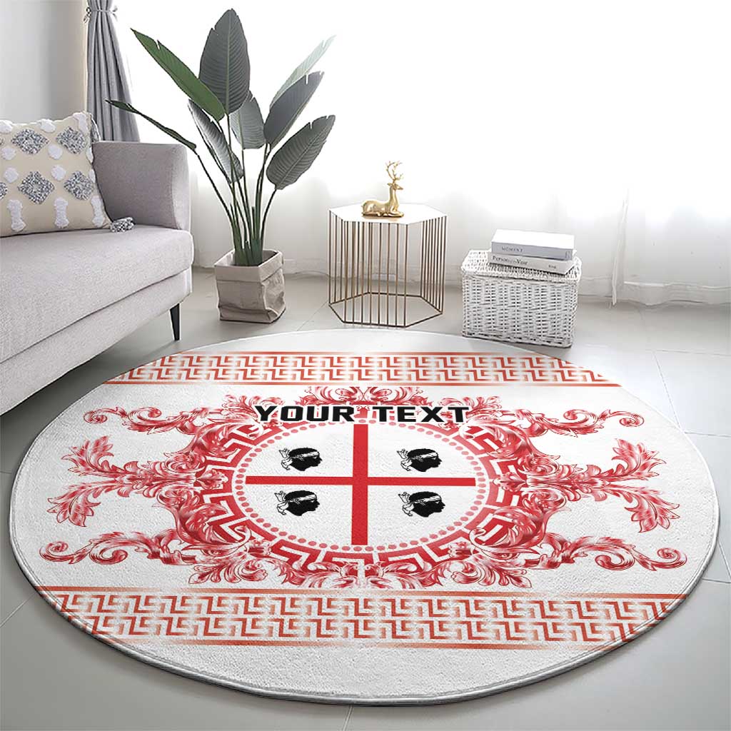 Personalized Italy Sardinia Round Carpet Baroque Motif