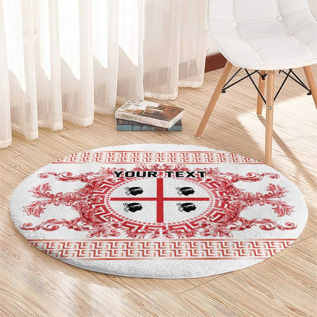 Personalized Italy Sardinia Round Carpet Baroque Motif