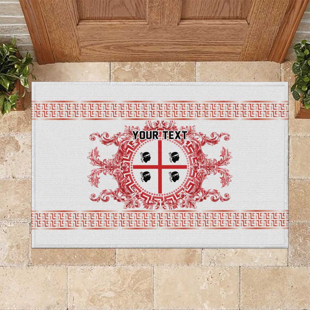 Personalized Italy Sardinia Rubber Doormat Baroque Motif