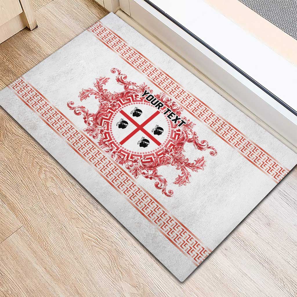 Personalized Italy Sardinia Rubber Doormat Baroque Motif