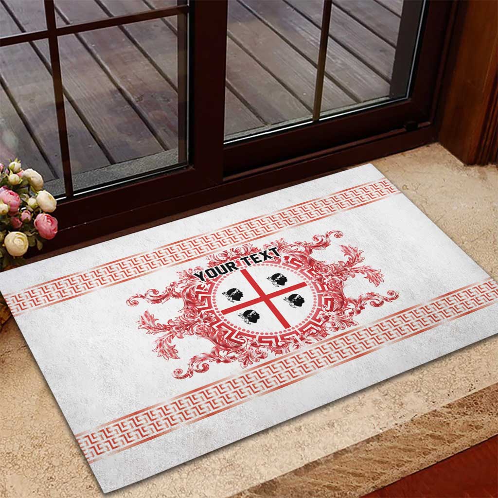 Personalized Italy Sardinia Rubber Doormat Baroque Motif