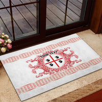 Personalized Italy Sardinia Rubber Doormat Baroque Motif