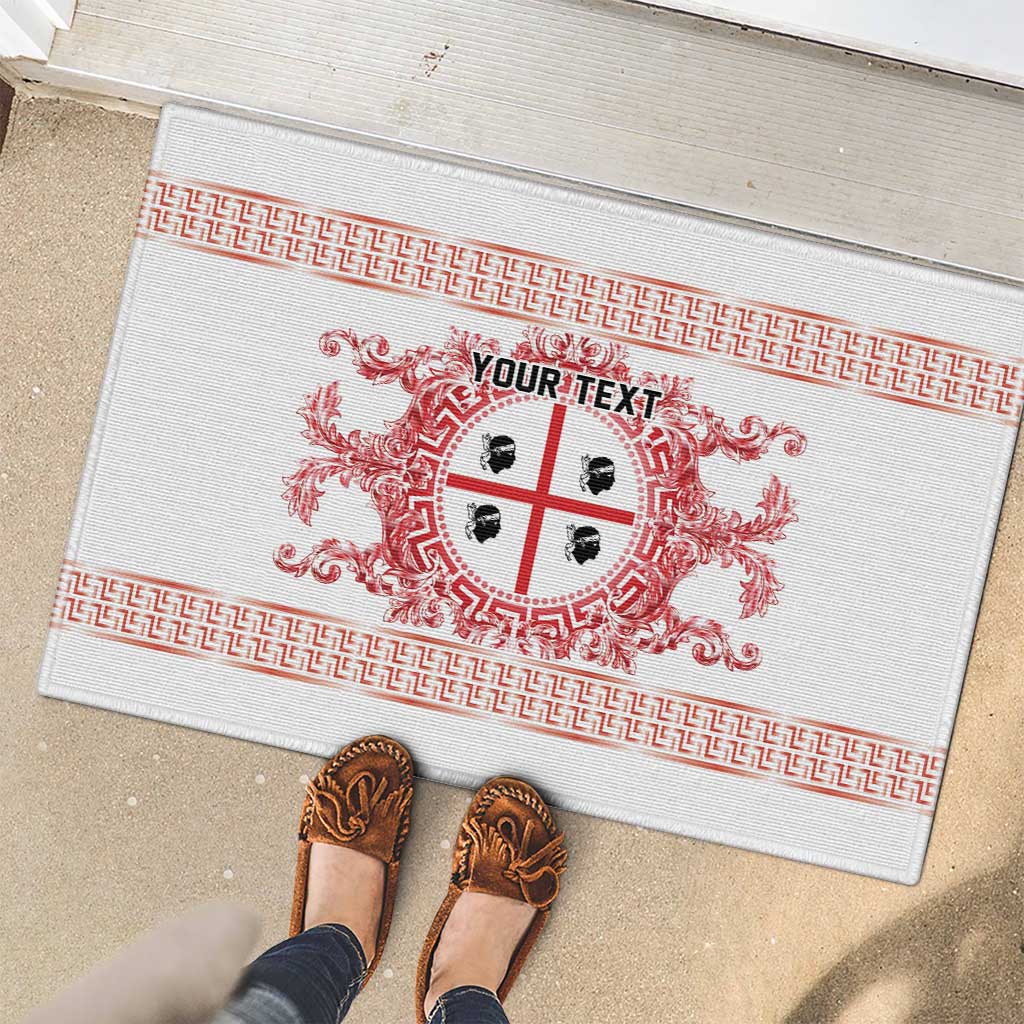 Personalized Italy Sardinia Rubber Doormat Baroque Motif