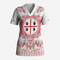 Personalized Italy Sardinia Scrub Top Baroque Motif