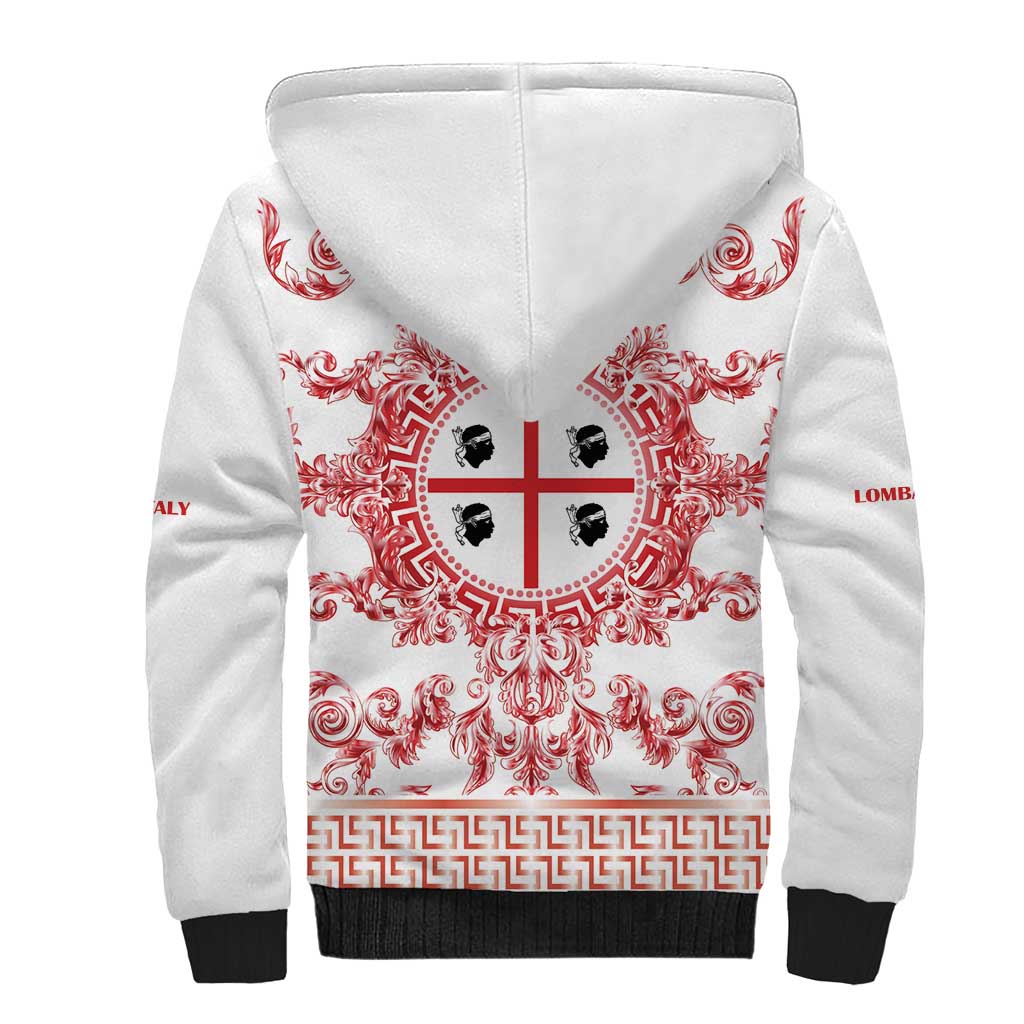 Personalized Italy Sardinia Sherpa Hoodie Baroque Motif