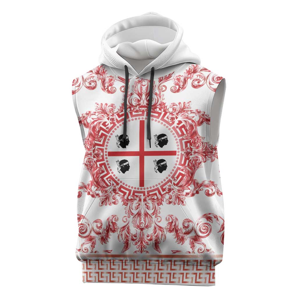 Personalized Italy Sardinia Sleeveless Hoodie Baroque Motif