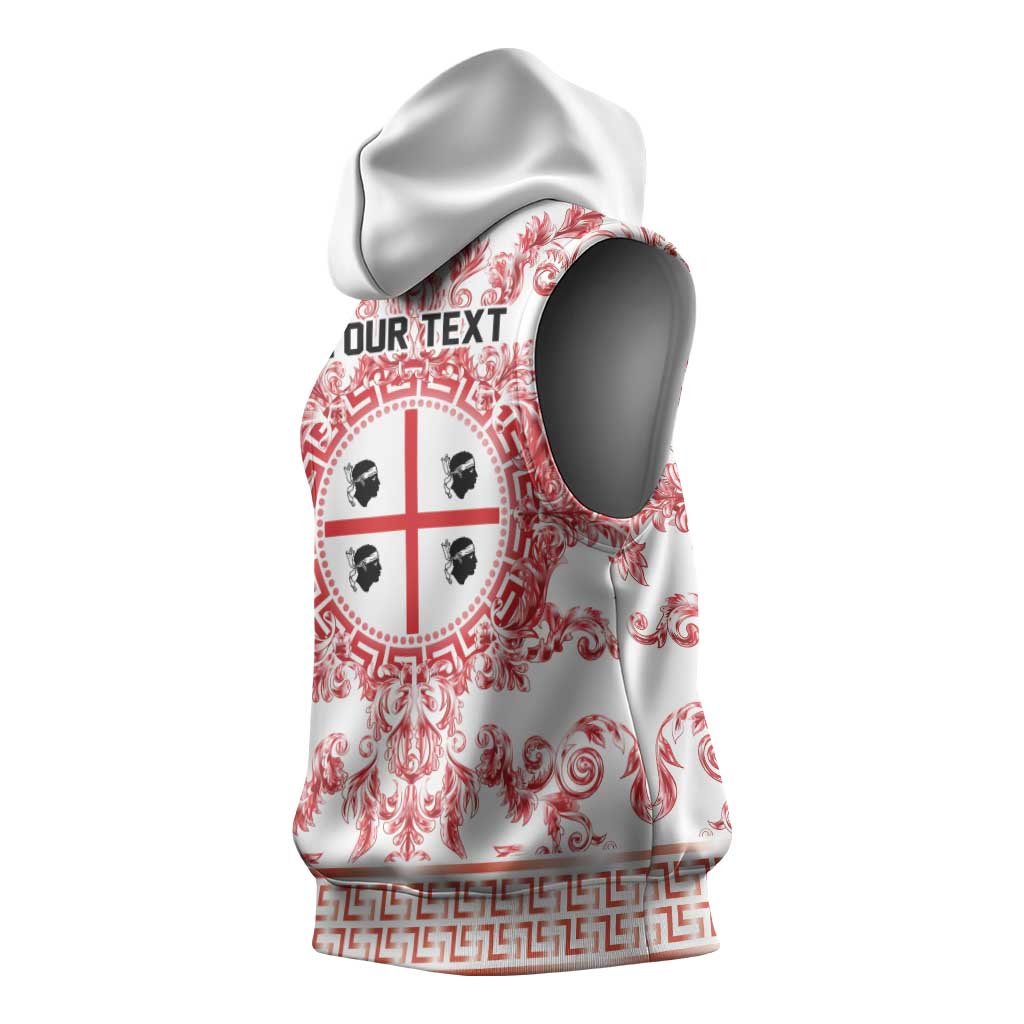 Personalized Italy Sardinia Sleeveless Hoodie Baroque Motif
