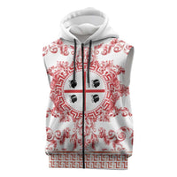 Personalized Italy Sardinia Sleeveless Zip Hoodie Baroque Motif