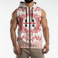 Personalized Italy Sardinia Sleeveless Zip Hoodie Baroque Motif