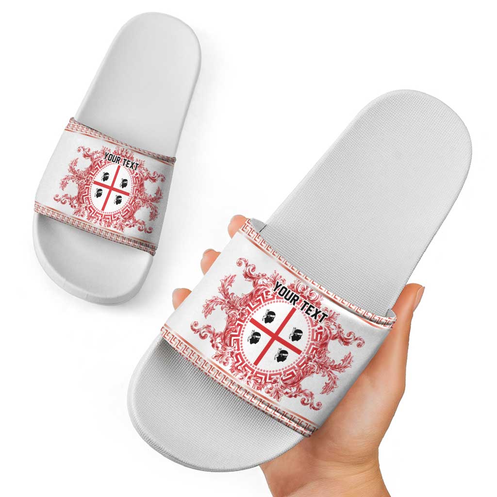 Personalized Italy Sardinia Slide Sandals Baroque Motif