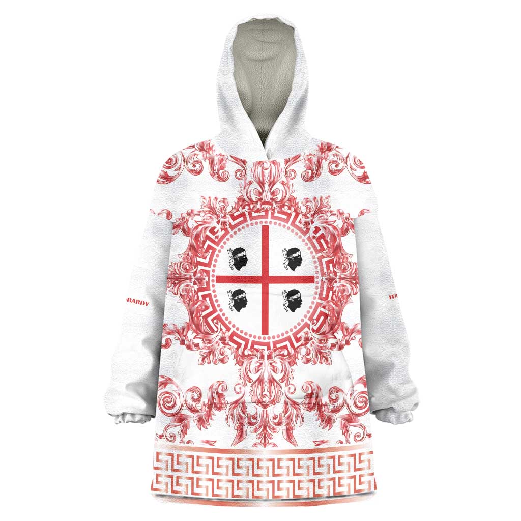 Personalized Italy Sardinia Wearable Blanket Hoodie Baroque Motif
