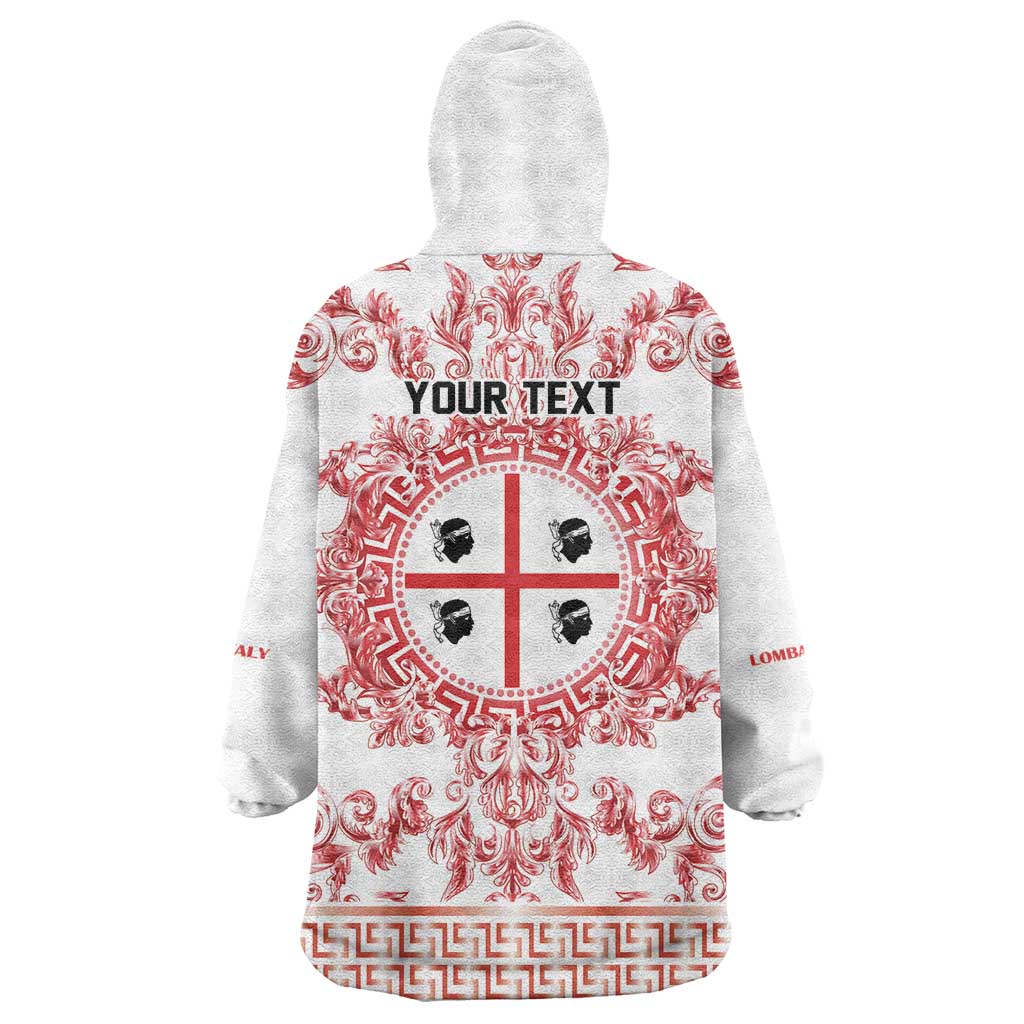 Personalized Italy Sardinia Wearable Blanket Hoodie Baroque Motif