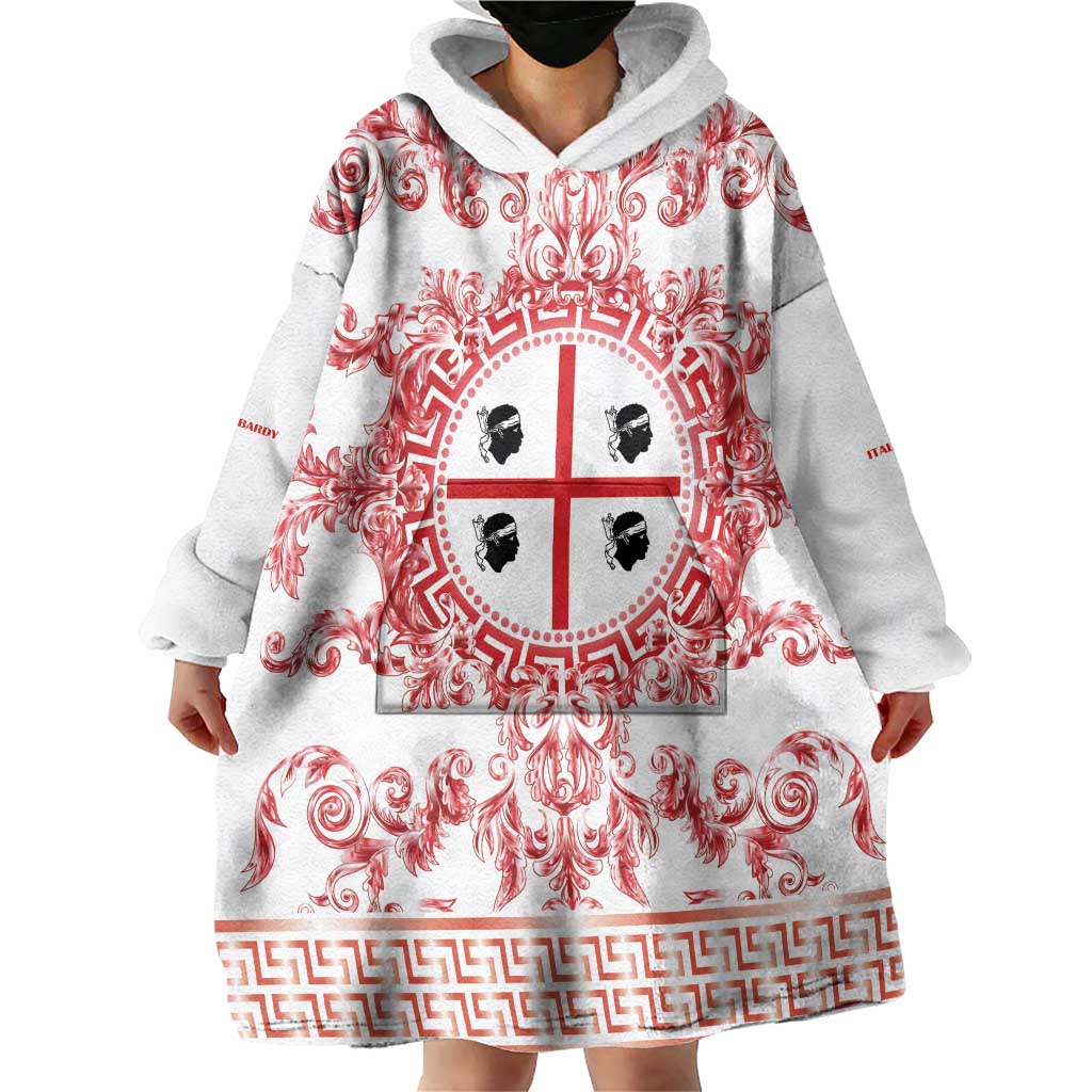 Personalized Italy Sardinia Wearable Blanket Hoodie Baroque Motif