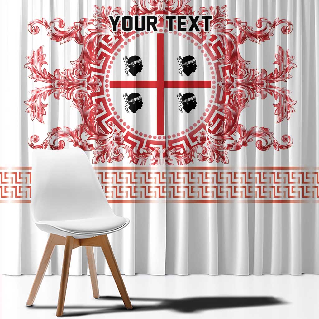 Personalized Italy Sardinia Window Curtain Baroque Motif